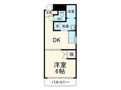 ウィンベルデュエット松戸(1DK/4階)の間取り写真