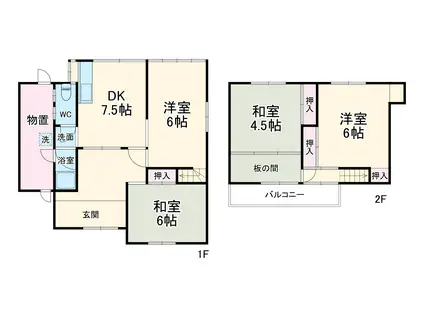 高山本線 鵜沼駅 徒歩20分 2階建 築54年(4DK)の間取り写真