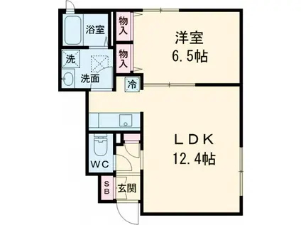 グリナ—ジュ桜新町(1LDK/1階)の間取り写真