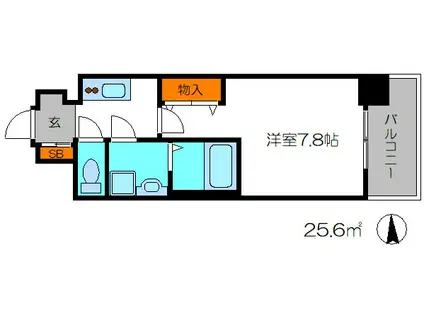 エスリード京都梅小路アヴェニテ(1K/3階)の間取り写真