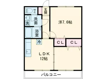 PRESTIGE(1LDK/2階)の間取り写真
