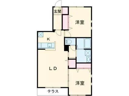 NOVガーデンハウス谷田部 G(2LDK/1階)の間取り写真