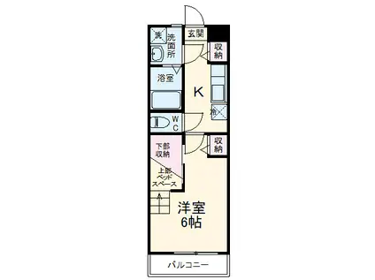 アクロス月の輪(1K/1階)の間取り写真