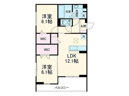 すずらん(2LDK/1階)の間取り写真