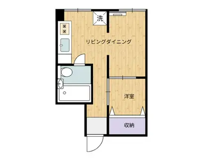 八木ビル(1LDK/2階)の間取り写真