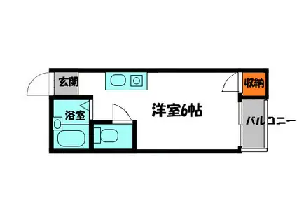 門真プリンスマンション(ワンルーム/1階)の間取り写真