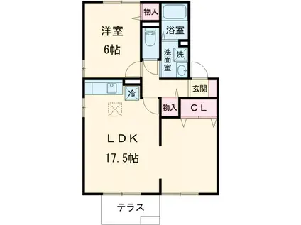 サニーサイドⅡ(1LDK/1階)の間取り写真