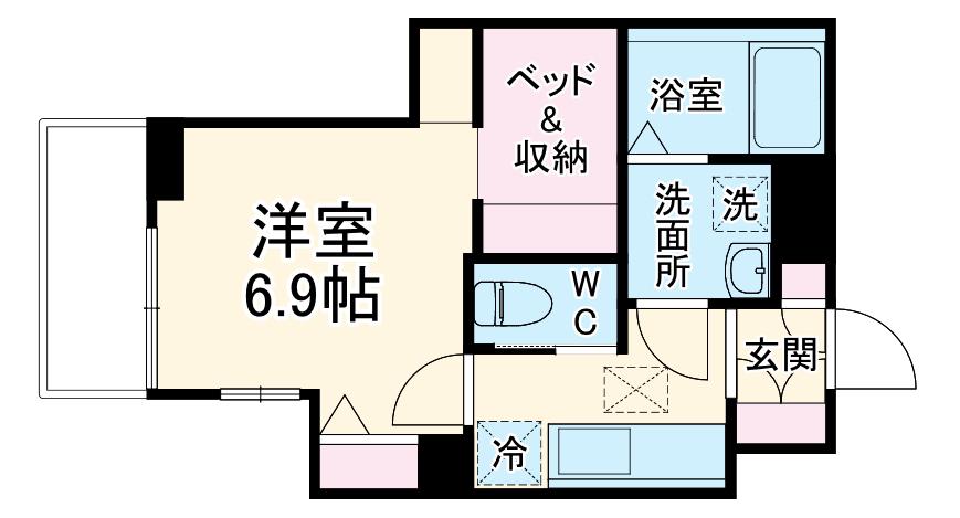 アクシーズ南浦和3丁目(1K/3階)の間取り写真