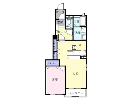 メゾン ド ジャンシアーヌA(1LDK/1階)の間取り写真