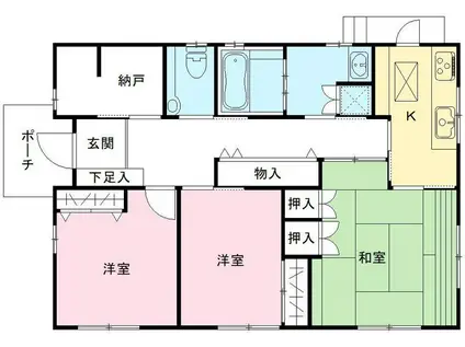 水郡線 上菅谷駅 徒歩4分 1階建 築21年(3SK)の間取り写真