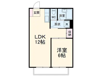ウィル相生(1LDK/1階)の間取り写真