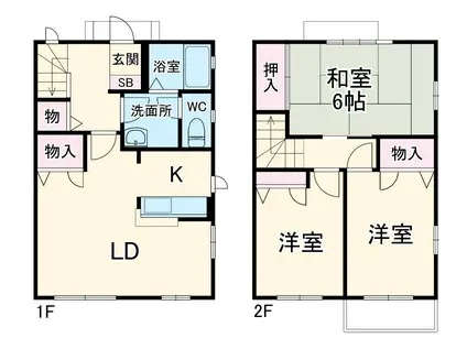 ウエストヒルＦ(3LDK)の間取り写真