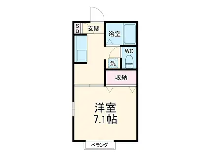 エスペランサ(1K/1階)の間取り写真