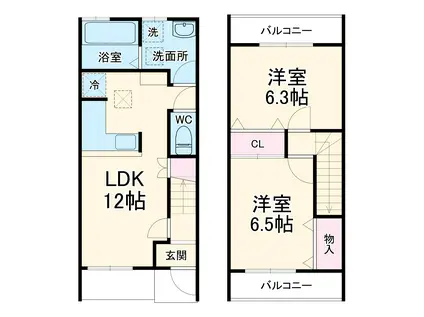 鴻巣ヤマトハウス(2LDK)の間取り写真
