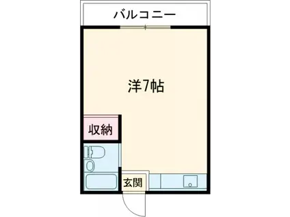 コートウェル(ワンルーム/1階)の間取り写真