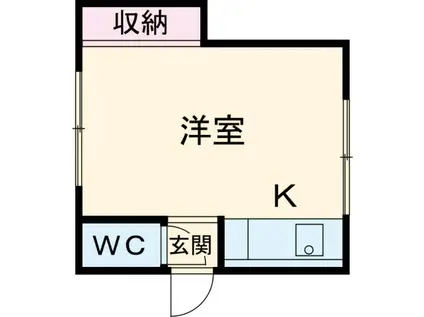 藤荘(ワンルーム/2階)の間取り写真