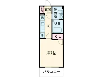 ヴィラフローリッシュ(1K/2階)の間取り写真