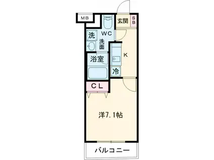クレヴィスタ成増Ⅱ(1K/2階)の間取り写真