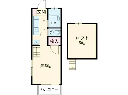 ビッグインうずらの(1K/1階)の間取り写真