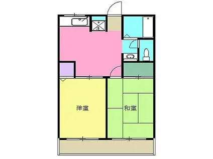 ラベンダーSUZUKI(2DK/2階)の間取り写真