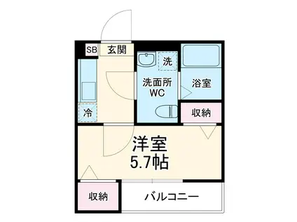 MQUARTO新座Ⅱ(1K/2階)の間取り写真