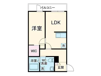 KOMA上尾五番町(1LDK/2階)の間取り写真
