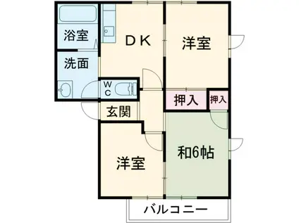 レジデンス21C(3DK/2階)の間取り写真