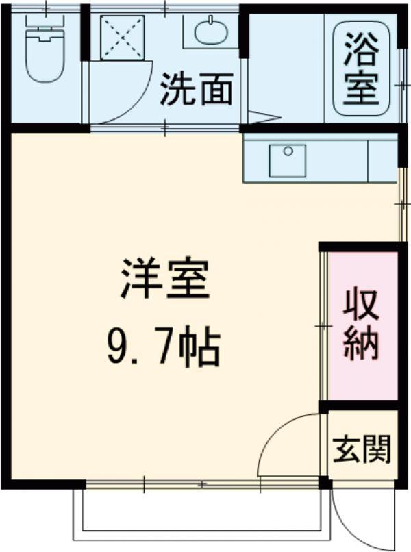 ハイツ26B(ワンルーム/1階)の間取り写真