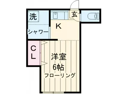 メゾン若宮(1K/2階)の間取り写真