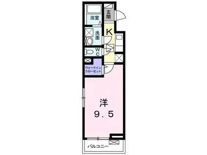 ベル・ルミエール(1K/1階)の間取り写真