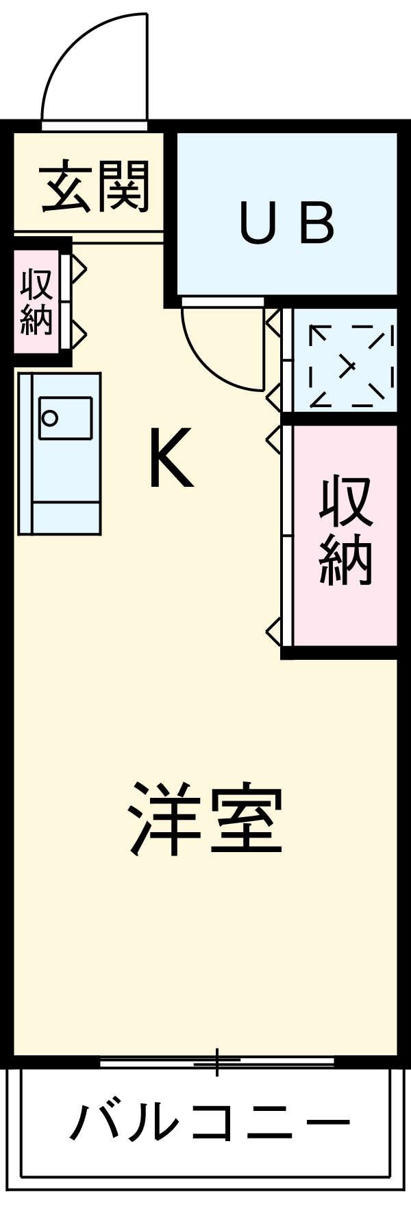 ハイネス下野谷(ワンルーム/3階)の間取り写真