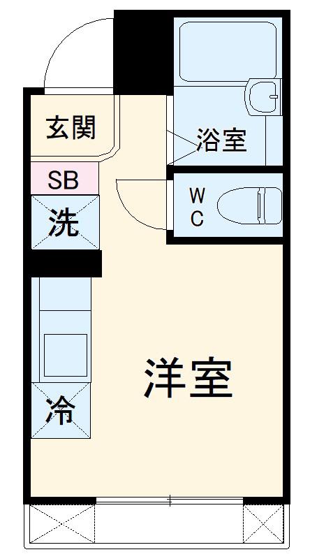 YS鶴見(ワンルーム/4階)の間取り写真