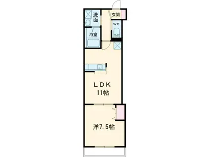 フェニックス神立(1LDK/2階)の間取り写真