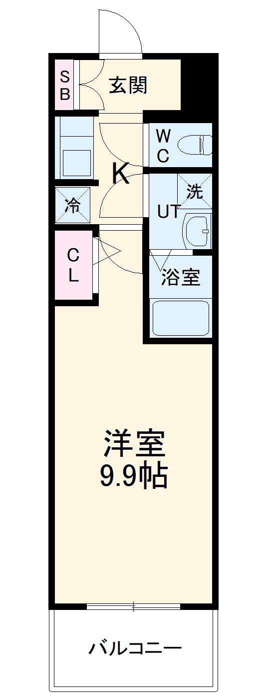 S-RESIDENCE勝川駅前(1K/10階)の間取り写真