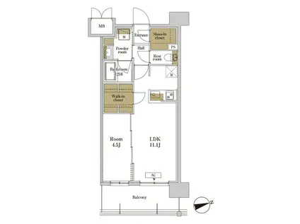 RJRプレシア川口(1LDK/3階)の間取り写真
