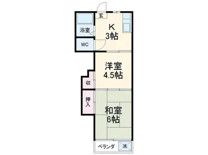 田口ホーム(2K/1階)の間取り写真