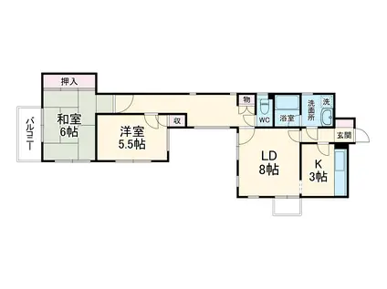 秋桜ハウス川口(2LDK/1階)の間取り写真