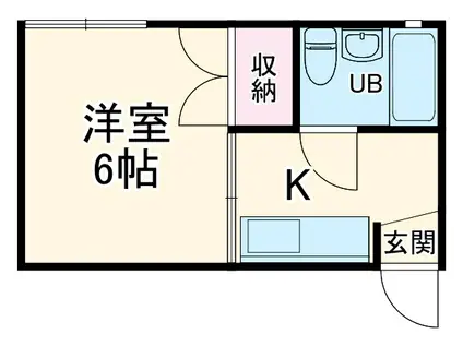 フォーヴルK(1K/2階)の間取り写真