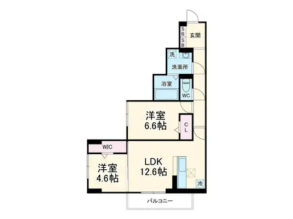 サイカチ(2LDK/2階)の間取り写真