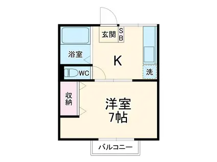 メゾンド焼津Ⅰ(1K/1階)の間取り写真