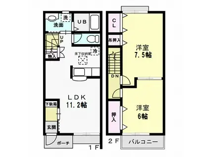 アルカディア　Ⅰ(2LDK)の間取り写真