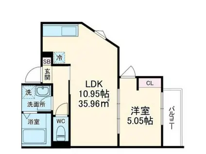 GRADUS藤沢(1LDK/3階)の間取り写真