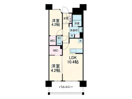 RJRプレシア川口(2LDK/4階)の間取り写真
