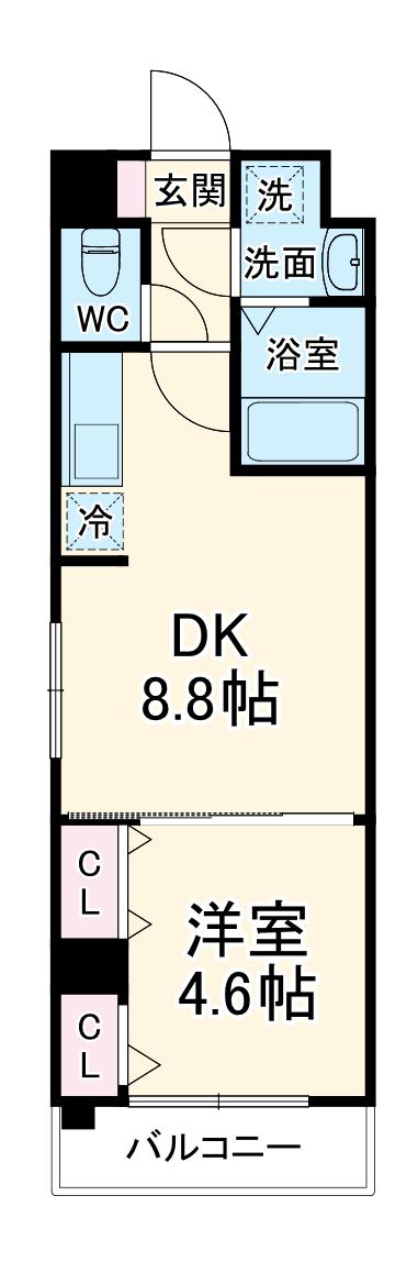 プリファード幕張(1DK/3階)の間取り写真