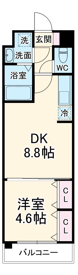 プリファード幕張(1DK/4階)の間取り写真