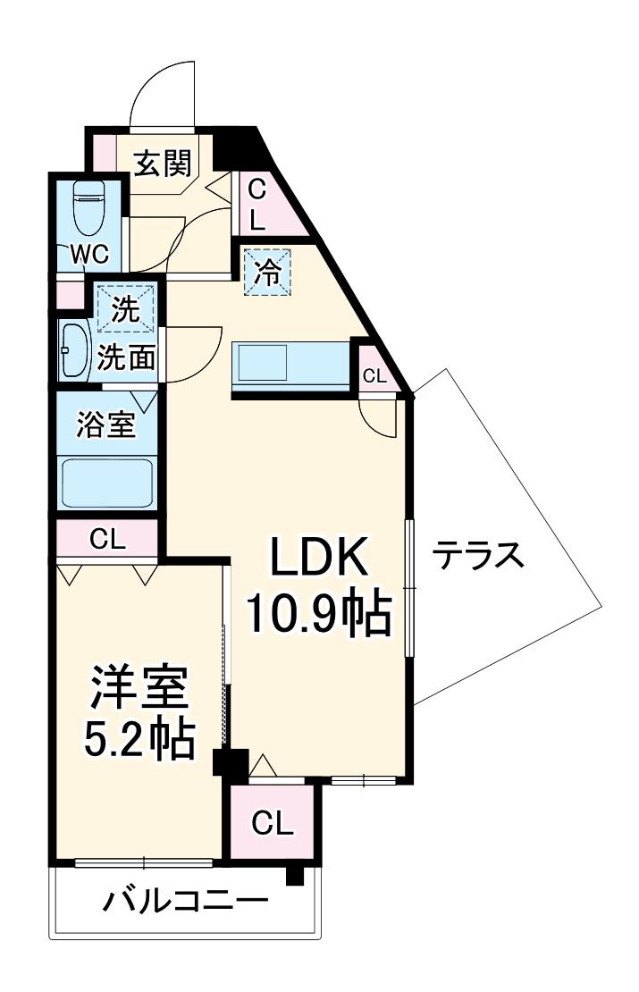プリファード幕張(1LDK/1階)の間取り写真