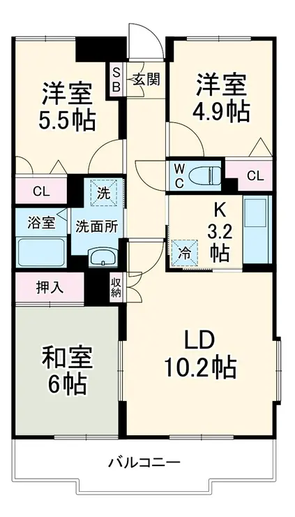 ロアジール船橋 3階階 間取り