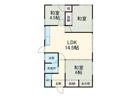 近鉄湯の山線 伊勢松本駅 徒歩34分 1階建 築52年(3LDK)の間取り写真