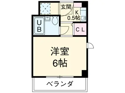 ホスピタリテ市川真間(1K/2階)の間取り写真