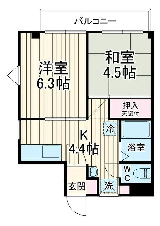 サンライフ原木中山 2階階 間取り